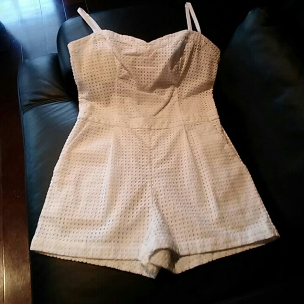 Guess White Eyelet Romper