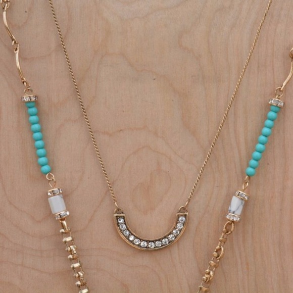 Gold Pave Half Burst Necklace - Picture 6 of 8