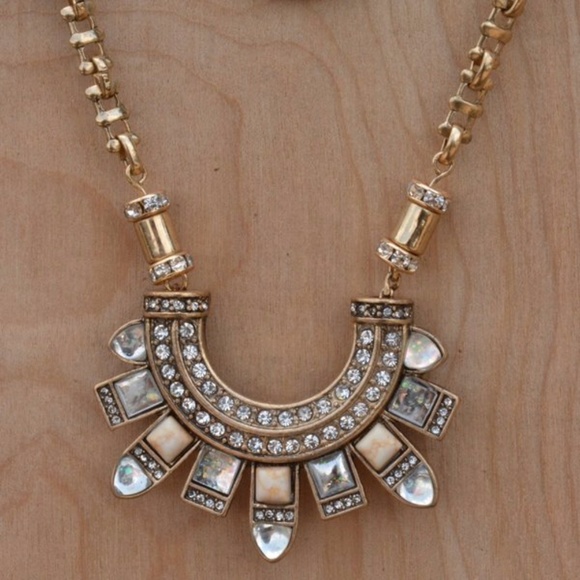 Gold Pave Half Burst Necklace - Picture 5 of 8