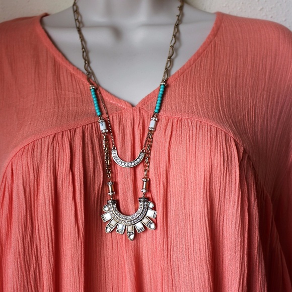 Gold Pave Half Burst Necklace - Picture 4 of 8