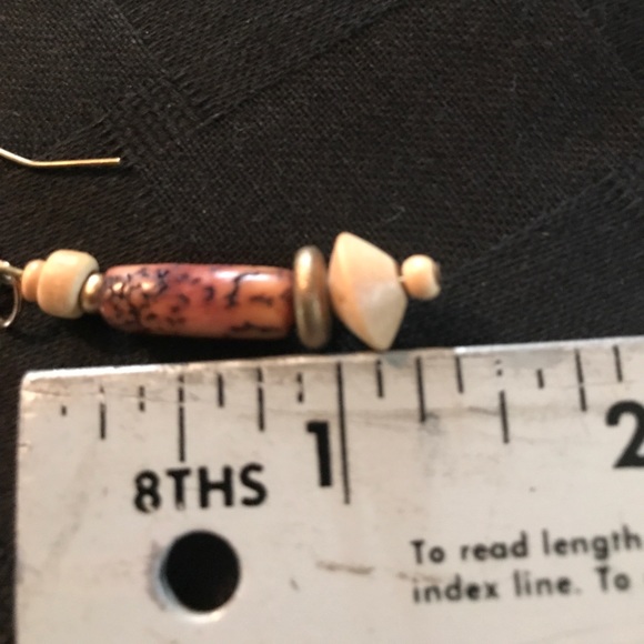 Wooden Dangle Earrings on Antique gold fittings - Picture 4 of 4