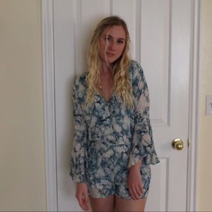 Marble blue and white romper!!