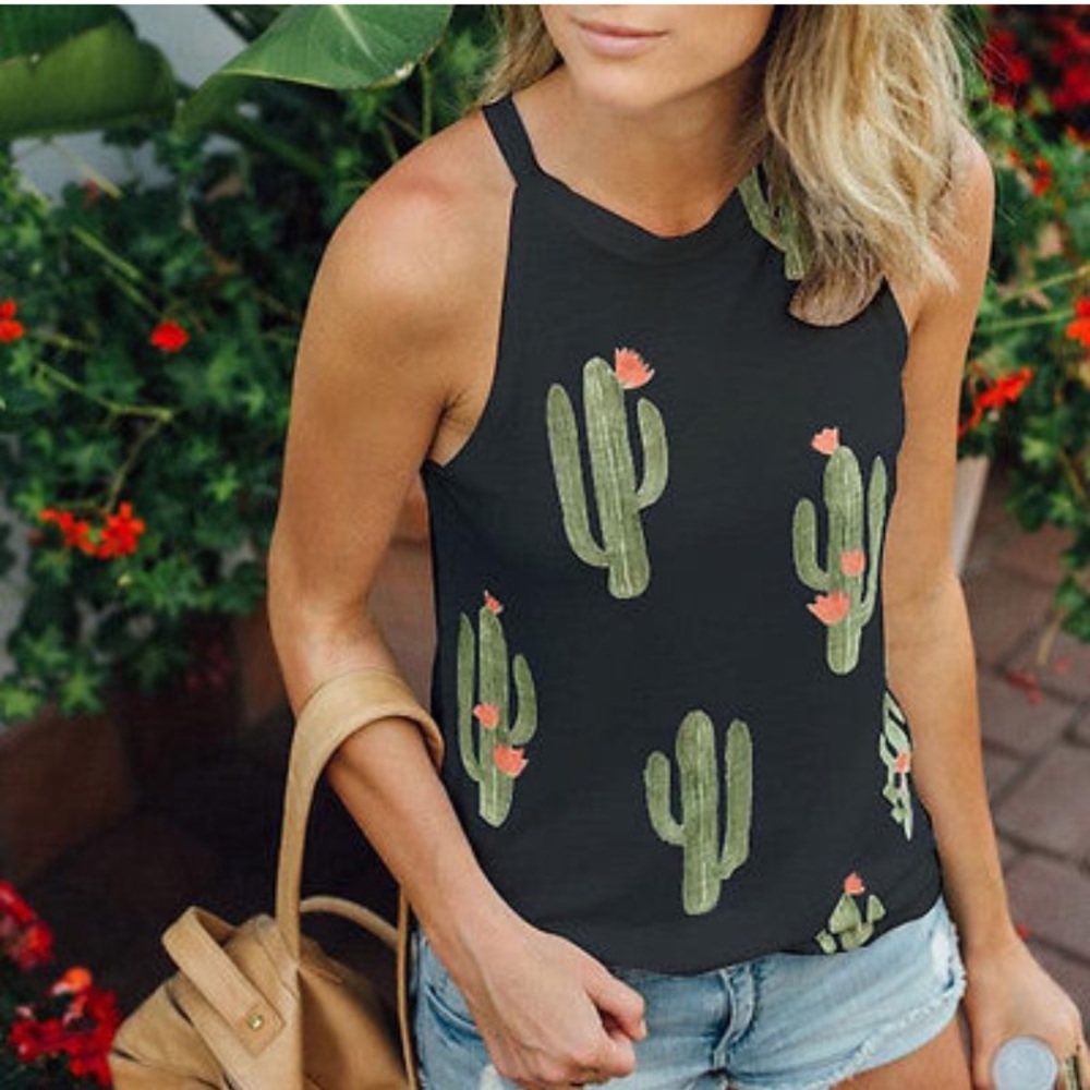 Black Cactus Tank Top 🌵