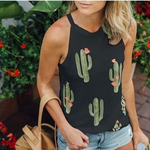 Black Cactus Tank Top 🌵