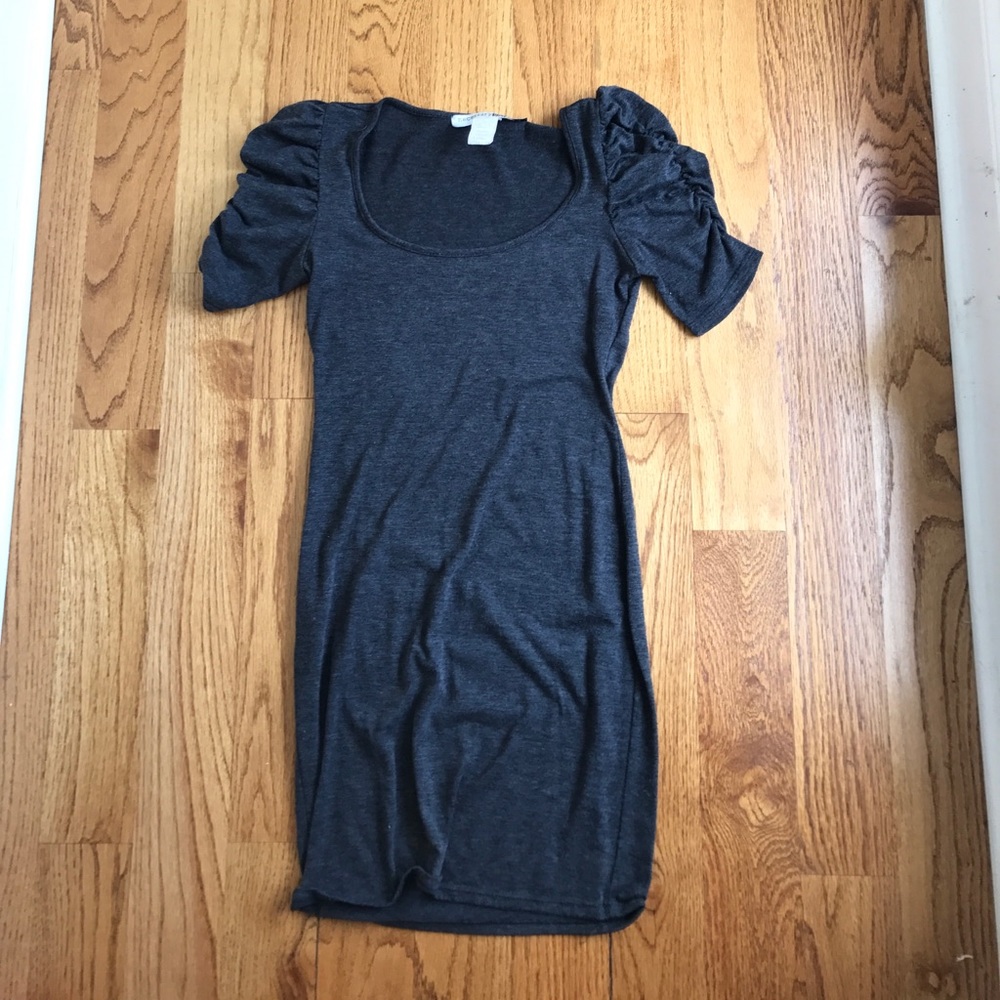 Ruffled shoulder body con dress