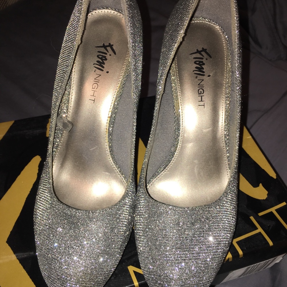 Silver high heels