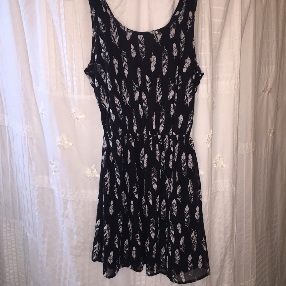 NWOT H&M Black Feather Dress