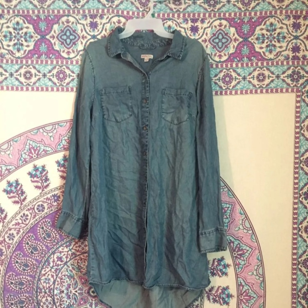 Button-Up Denim Dress