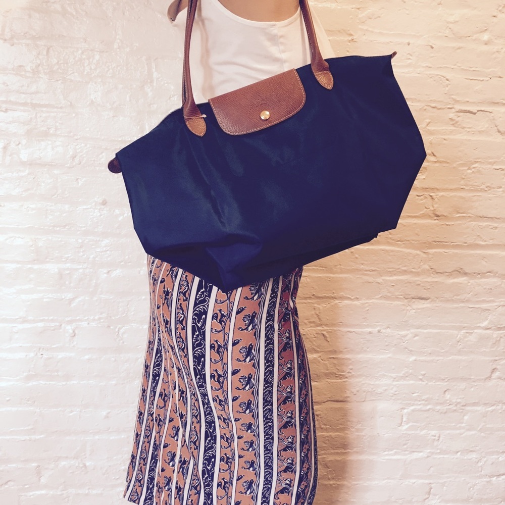 Large Le Pliage shoulder bag in Navy
