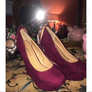 Maroon JustFab Wedges
