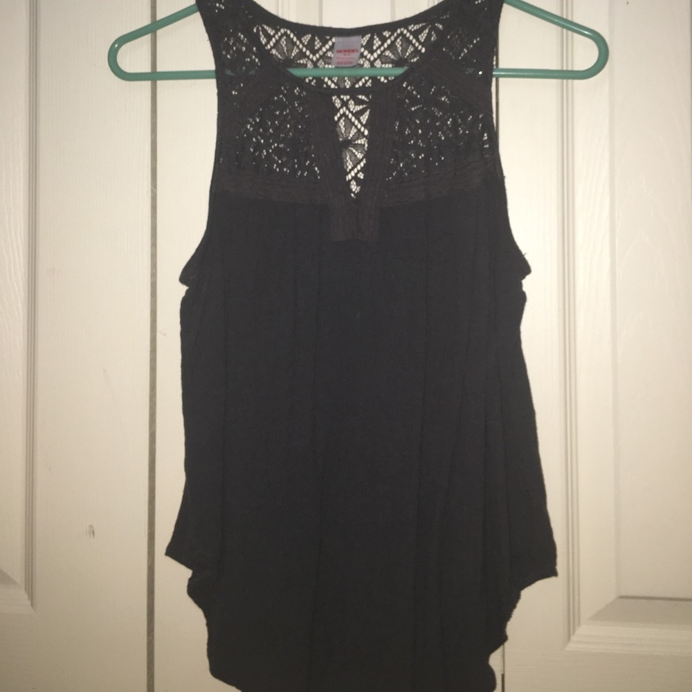 Dark gray lace top tank top