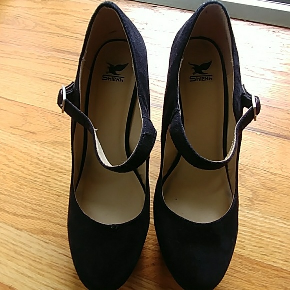 ๐๐ฅHP๐ฏ๐ SHIEKH FAUX SUEDE BLACK WEDGES SIZE 10 - Picture 8 of 8