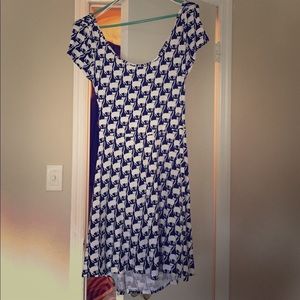 Black Dress with White Cat Print