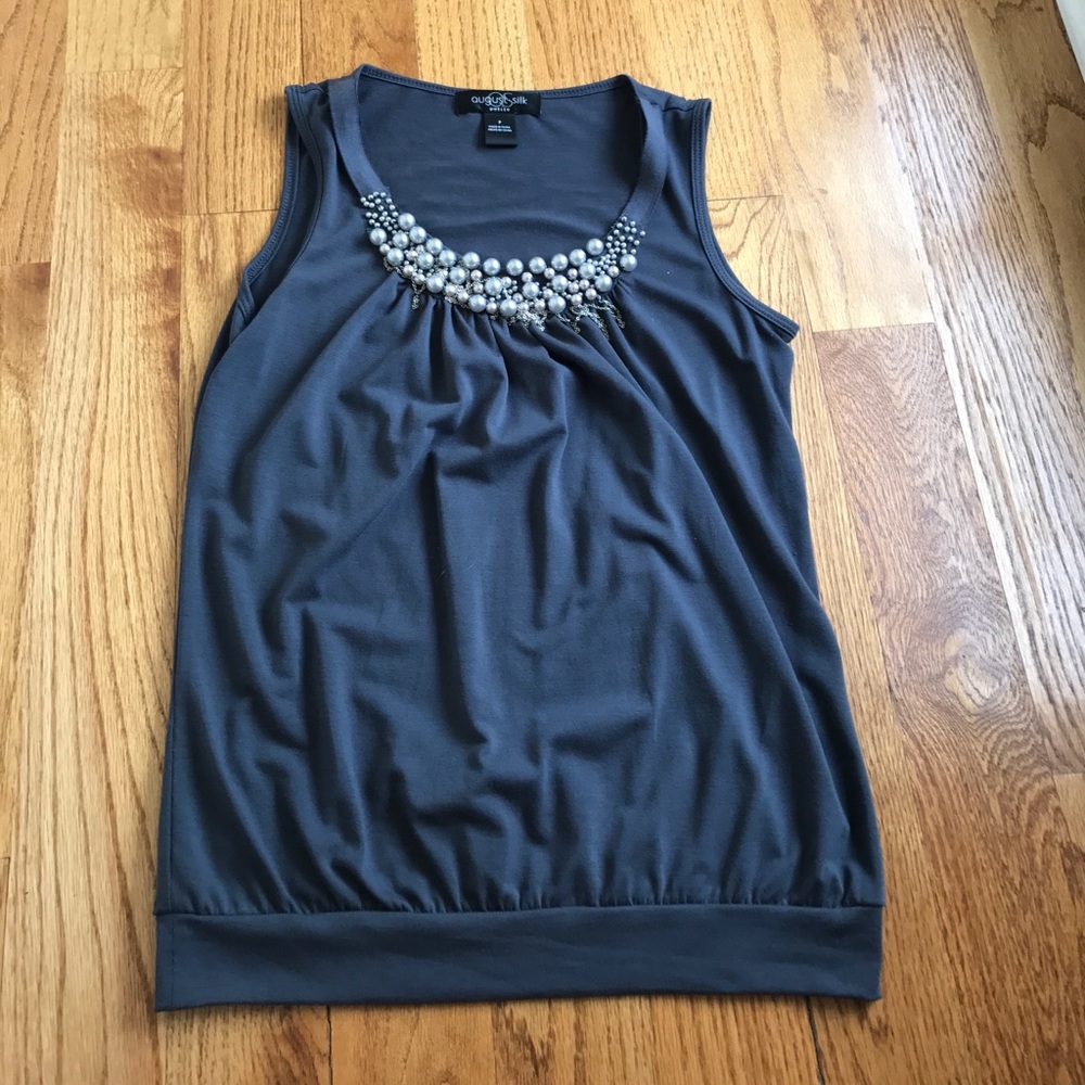 Pearl embellished tank