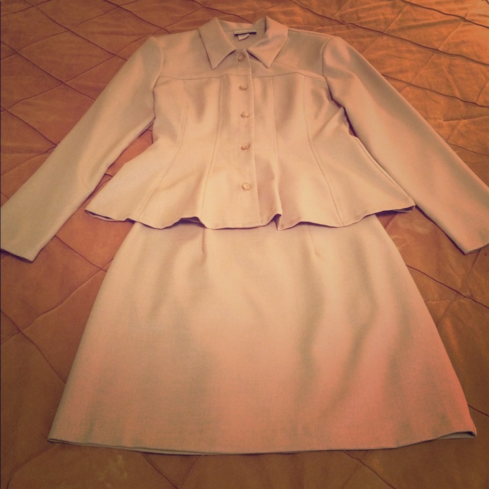 Tan skirt suit