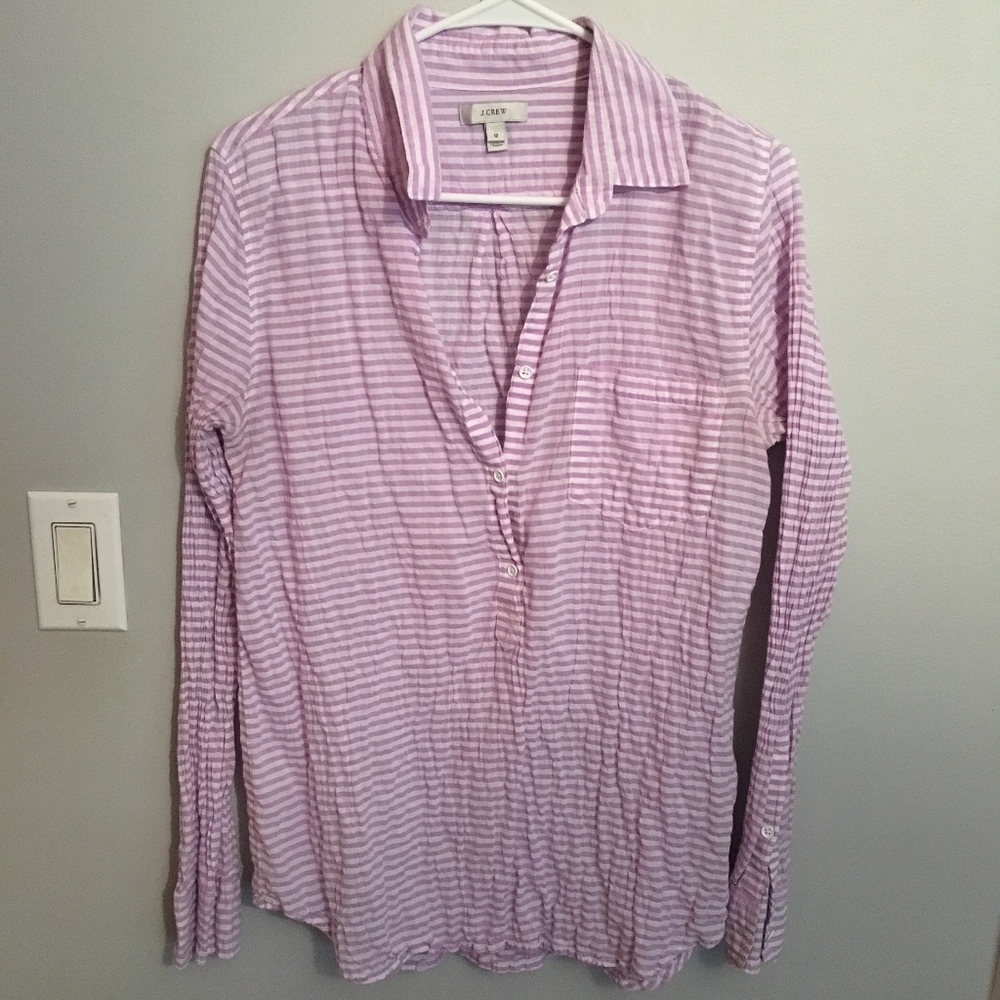 J.Crew Striped Wrinkled-Look Shirt