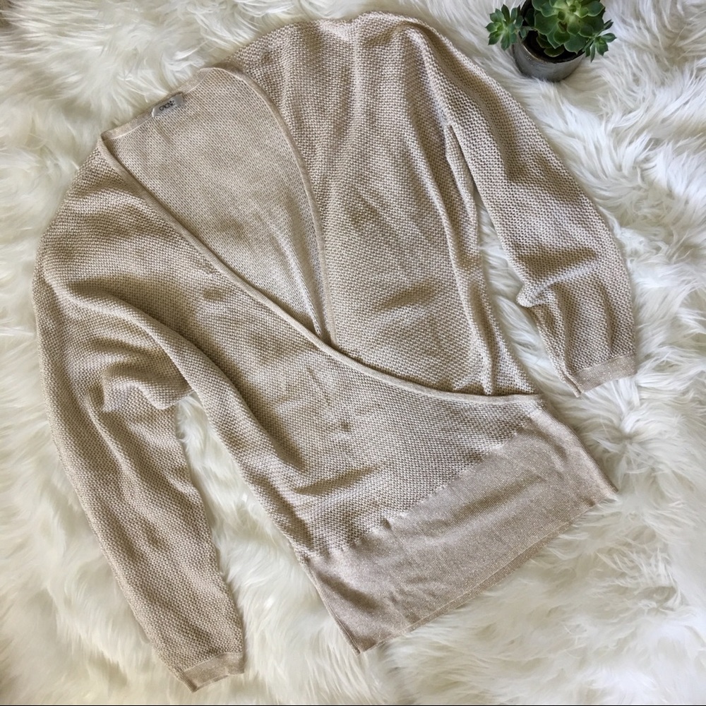 ✨ Caché Gold Shimmery Deep V Oversized Sweater