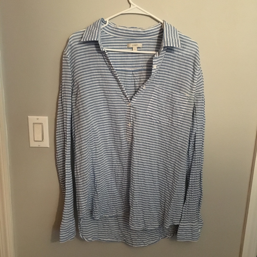 J.Crew Striped Wrinkled-Look Shirt