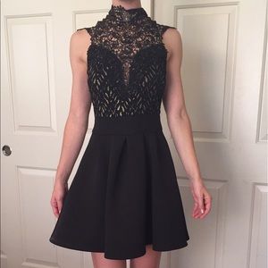 Windsor crochet fit and flare cocktail dress