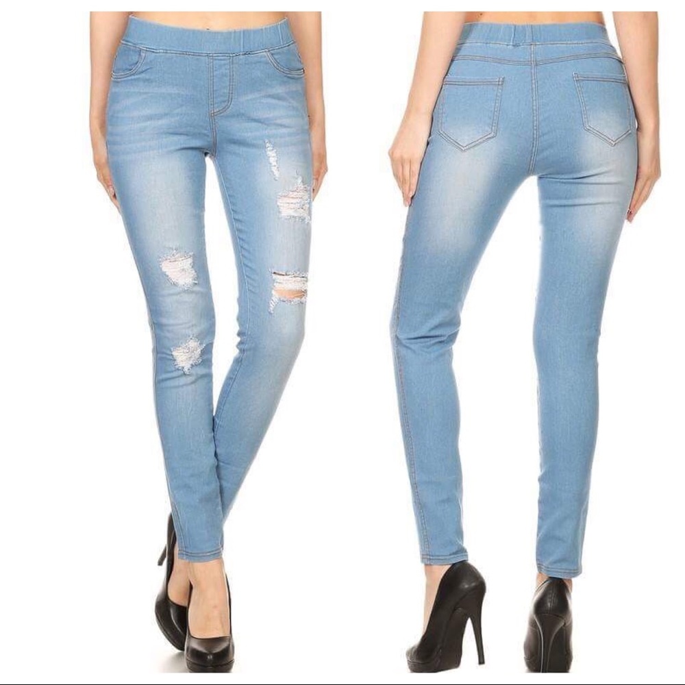 Skinny Distressed Denim jeggings