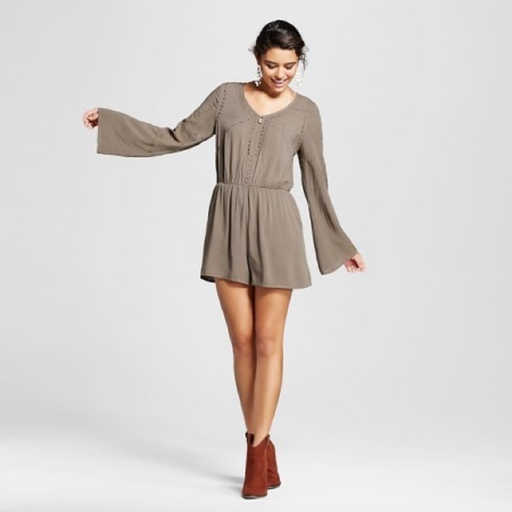 Olive Bell Sleeve Boho Romper