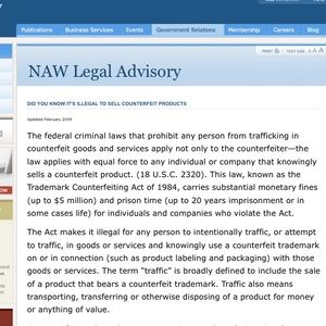 Selling fake Louboutins is a Federal crime