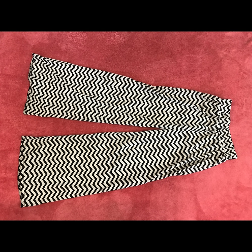 Black and Cream Palazzo Pants