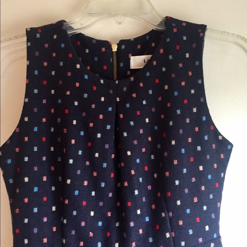 Navy Wool A-line Dress from Korean Brand LAP NWT