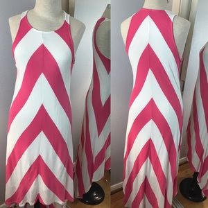 Ella moss chevron pink high low dress s/med