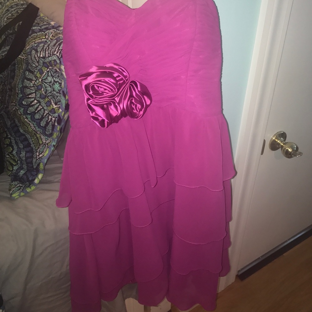 Strapless pink dress