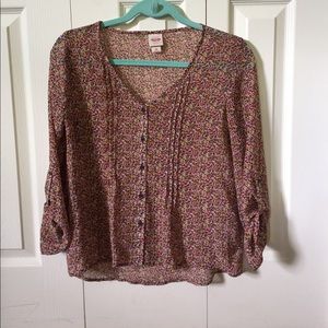 Sheer 3/4 sleeve blouse