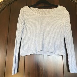 Baby blue Brandy Melville cropped sweater.