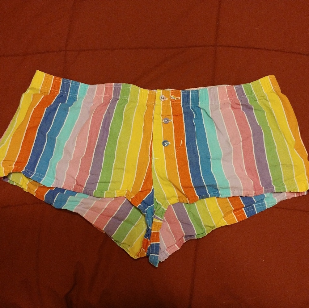 Victoria's Secret PINK rainbow stripe pajama short