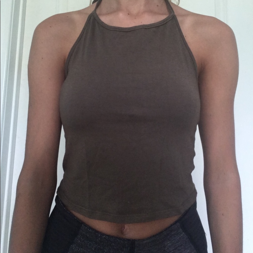 John Galt (Brandy Melville) olive green halter