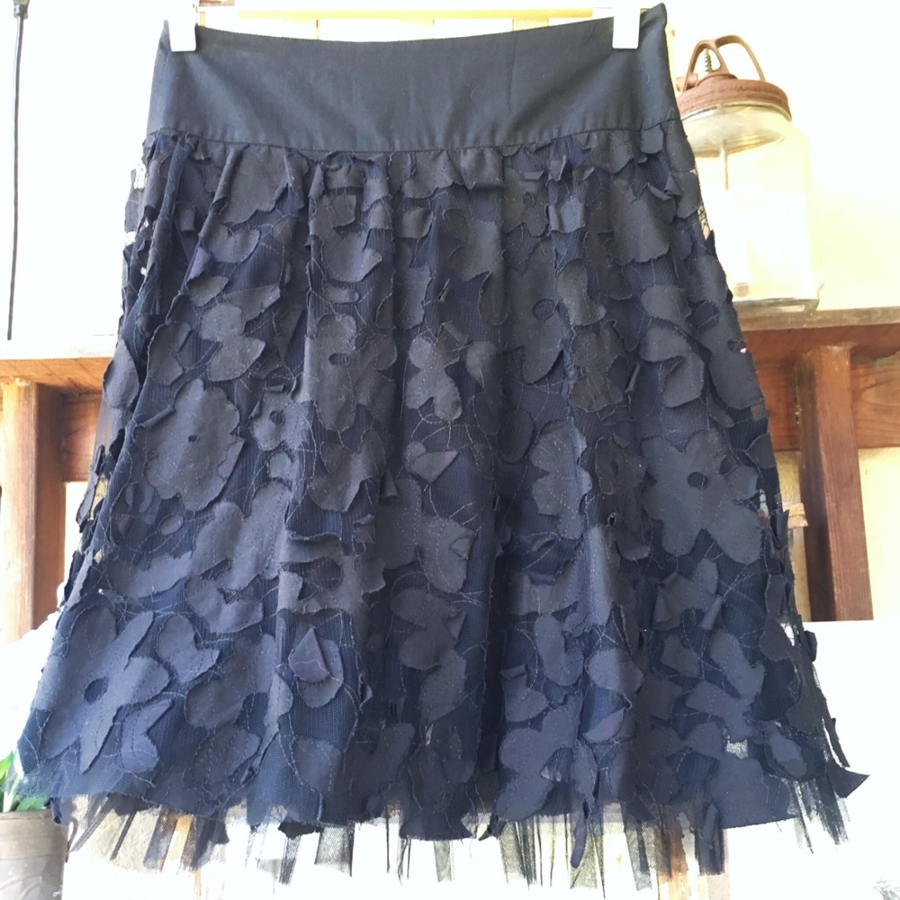 3D Flowers Forever 21 Skater Skirt Tulle