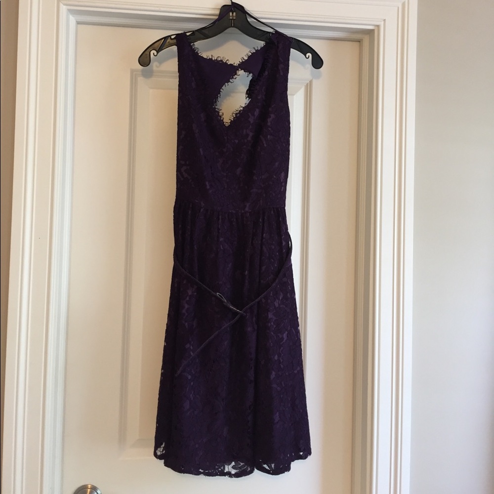 Eliza J. Purple lace keyhole dress
