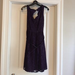 Eliza J. Purple lace keyhole dress