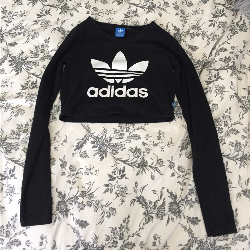 adidas black crop top