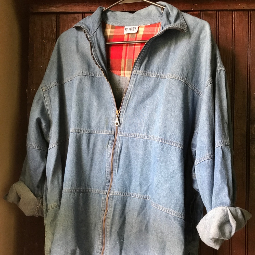 Zip Up Denim Shirt