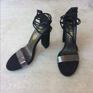 LuLu's Faux Suede Lace up Heels