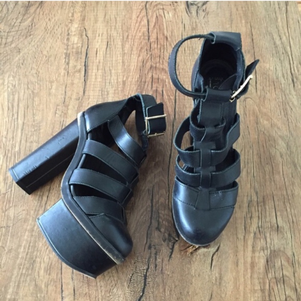 Topshop Black Platform Heels