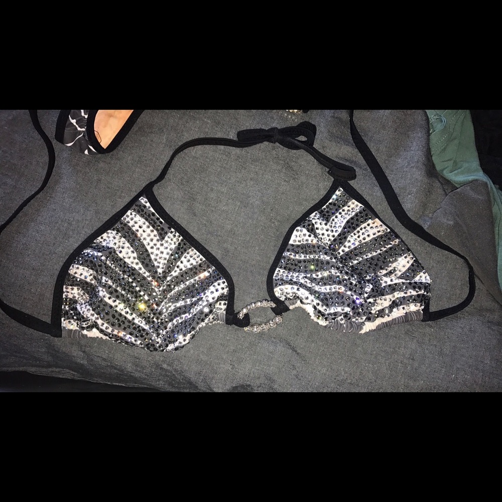 Competition Suit - Zebra Pattern With Crystals - image 1