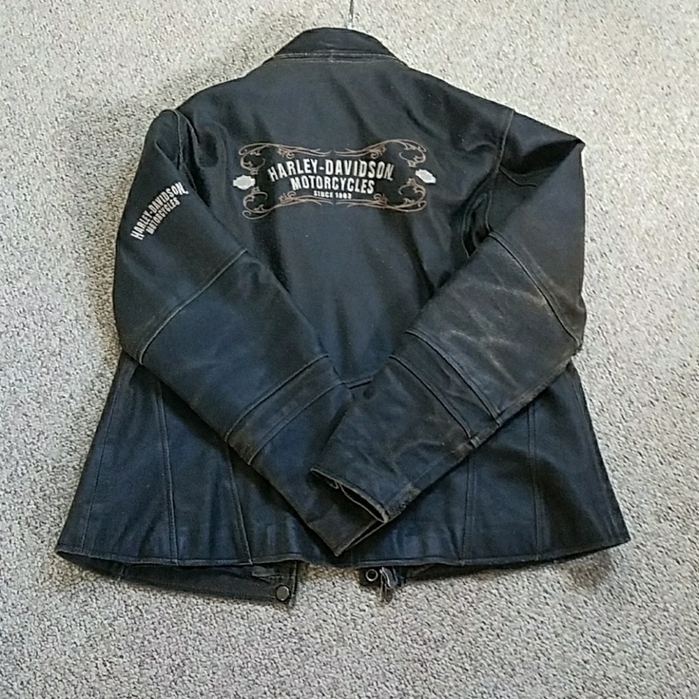 HD distressed (brown) leather coat XL