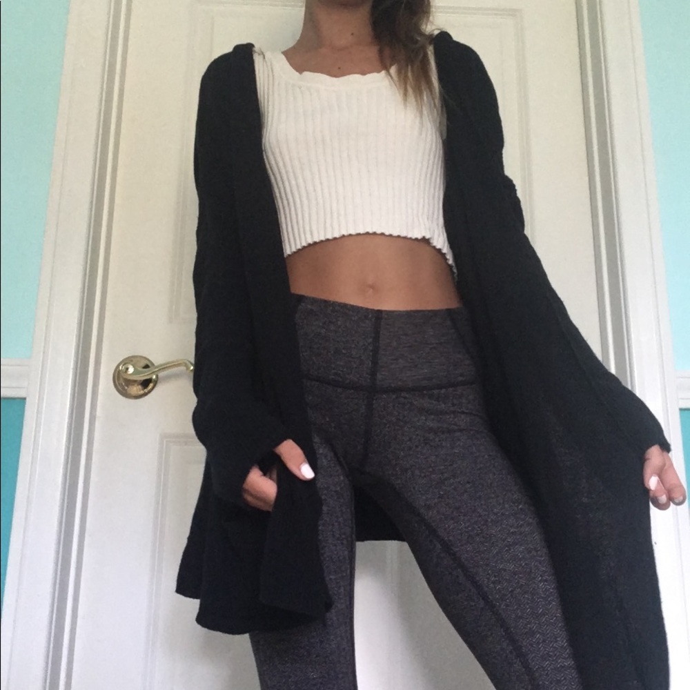Black Brandy Melville Hooded Cardigan