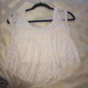 White cropped top from Charlotte Russe.