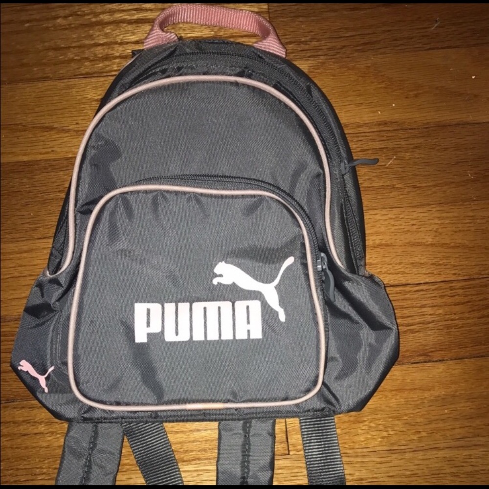 Puma pale pink and grey mini nylon backpack