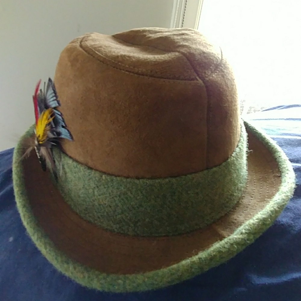 MENS KNOX NY SUEDE AND WOOL FEDORA HAT SIZE 7