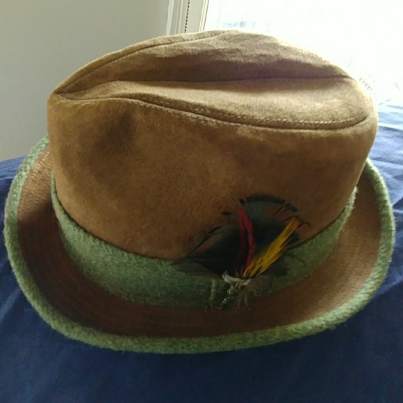 MENS KNOX NY SUEDE AND WOOL FEDORA HAT SIZE 7 - Picture 2 of 8