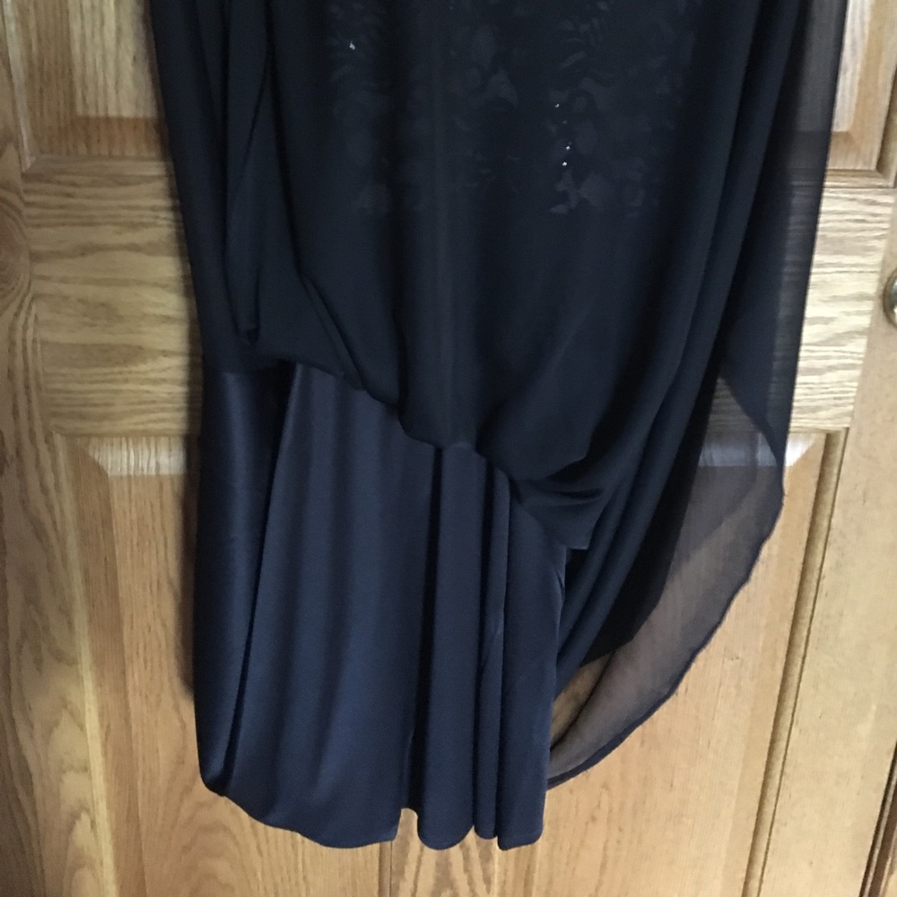 Black high neck with lace and nude underlay dress - Picture 6 of 6