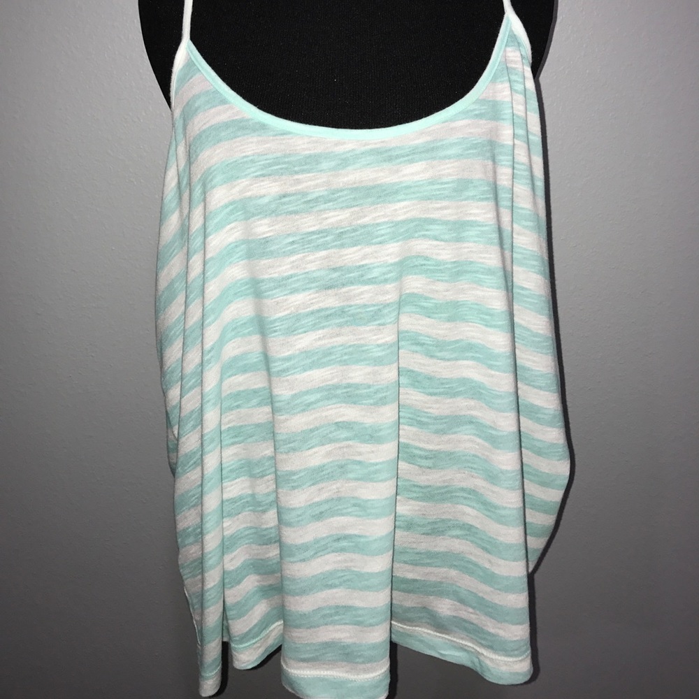 Old Navy Tank Top Large White and Sea Foam Green
